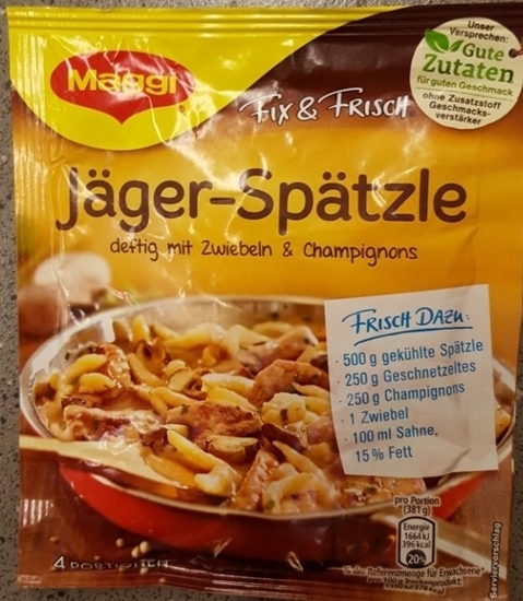 Picture of Ready-made Spaetzle Noodles in Champignon and Onions sauce MAGGI