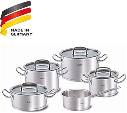 Picture of Fissler Original Professional Collection / Stainless Steel Cooking Pot Set with Glass Lid / Saucepans / Induction Gas, Electric, Ceramic