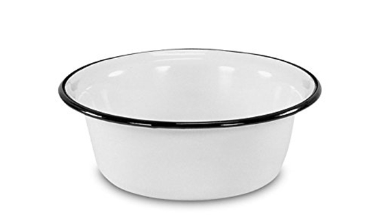 Picture of Krüger enameled bowl, enamel, white 28 cm