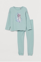 Picture of H&M Jersey pajamas, Turquoise / ice queen