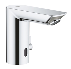 Picture of Grohe Bau Cosmopolitan E infrared basin mixer 36451000 chrome, with mixer, temperature limiter, 6 V lithium battery