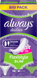 Изображение всегда Ежедневные прокладки Flexistyle Slim со свежим ароматом, 74 шт.