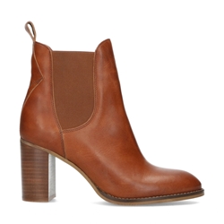Picture of COGNAC COLORED ANKLE BOOTS WITH HEELS