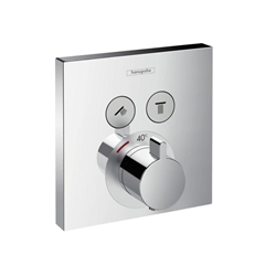 Picture of hansgrohe ShowerSelect thermostat 15763000 concealed, trim set, 2 outlets