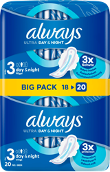 Picture of always Ultra day & night sanitary towels with wings BigPack, 20 pcs