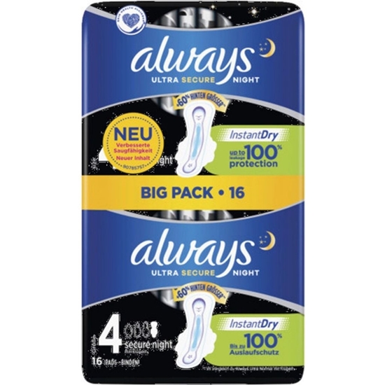 Picture of always Sanitary towels Ultra Secure Night 4 with wings BigPack, 18 pcs