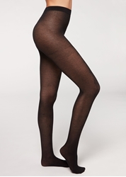Picture of calzedonia Tights with cashmere and plait motif, 4965 - black cashmere cable stitch