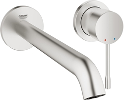 Изображение GROHE Essence  2-hole basin mixer, for wall mounting projection: 230 mm, supersteel 19967DC1