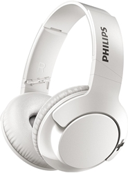 תמונה של אוזניות סטריאו אלחוטיות מיקרופון לביטול רעשים, לבן Philips BASS+ SHB3175WT/00