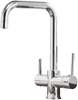 Picture of Casavilla 3-Way Kitchen Tap, 360° Rotatable Kitchen Tap, Single Lever Mixer Tap, Stainless Steel, 3-in-1 Tap for Water Filter, Drinking Water Tap with Double Lever