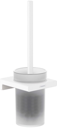 Picture of hansgrohe AddStoris toilet brush set 41752700 wall mounting, metal, glass, matt white
