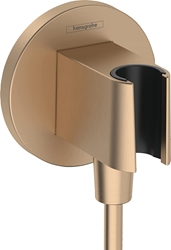 Picture of hansgrohe FixFit S Wall Connector with Shower Head Bracket Brushed Bronze, 268887140