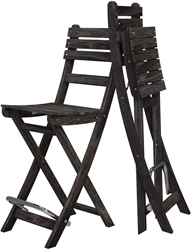 Изображение Interbuild Sofia Outdoor Patio Bar Chair Wooden Foldable Bar Stool with Back 2pcs/pack Espresso