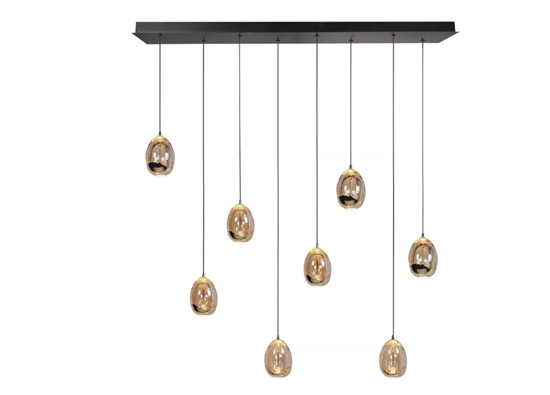 Изображение Golden Egg hanging light 8 lights L 115 x W 18 cm amber-black