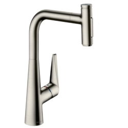 Изображение Hansgrohe Talis Select M51 kitchen faucet 300 with pull-out dual spray head brushed stainless steel (72823800)